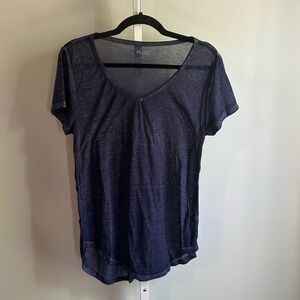 Mudd Navy Blue Sheer V-Neck Tee